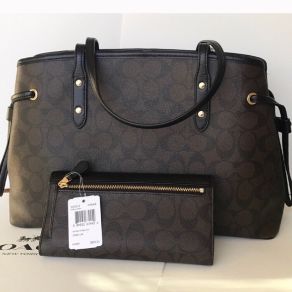 🎁🌸coach carryalldrawstring tote set shoulder bag - Picture 2 of 8